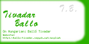 tivadar ballo business card