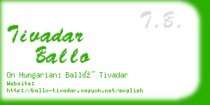 tivadar ballo business card